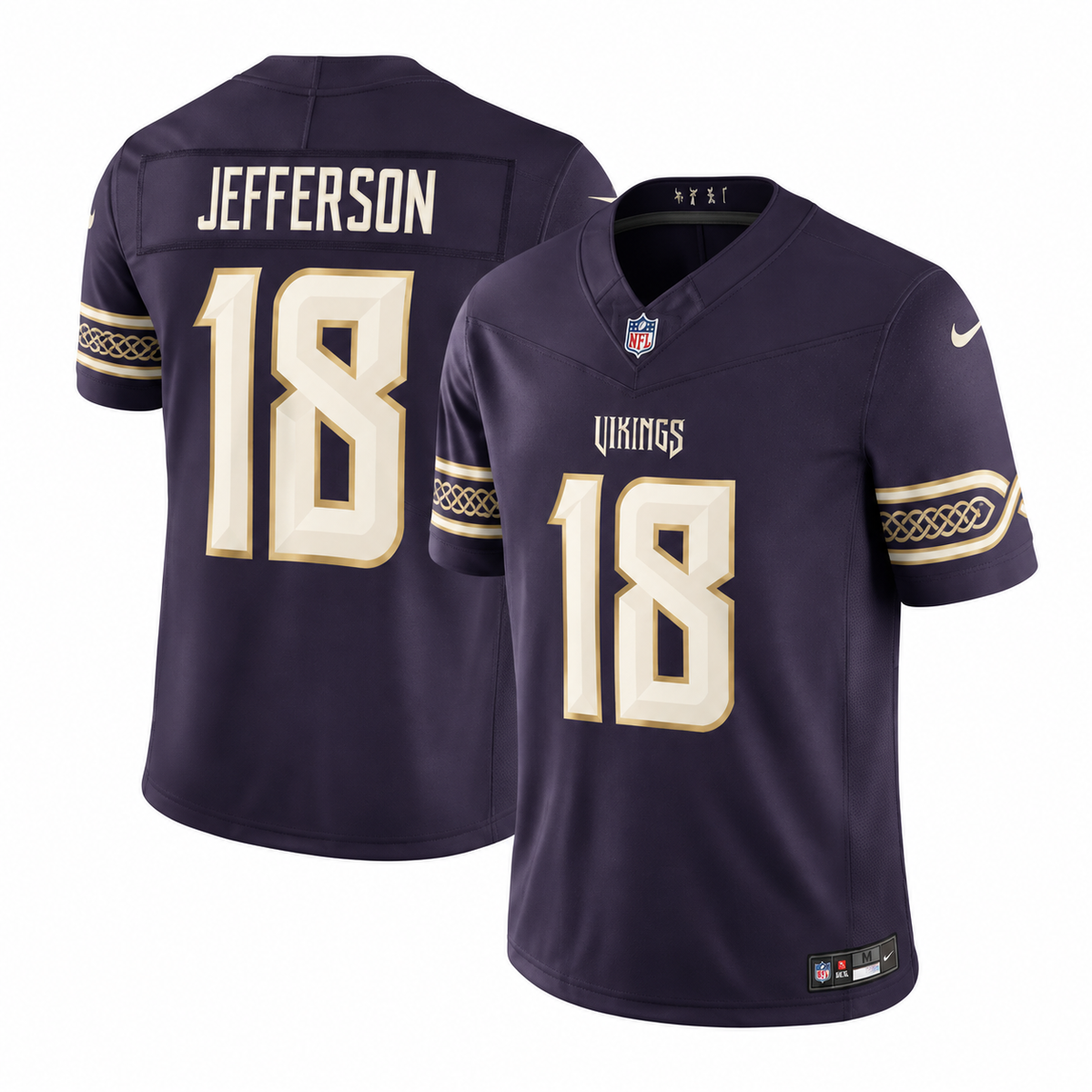 Justin Jefferson #18 Minnesota Vikings 2026 Rivalries Premium Football Jersey – Purple