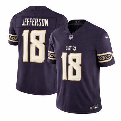Justin Jefferson #18 Minnesota Vikings 2026 Rivalries Premium Football Jersey – Purple
