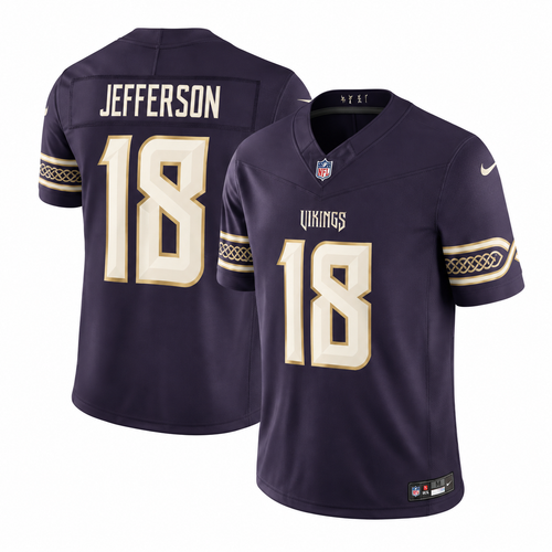 Justin Jefferson #18 Minnesota Vikings 2026 Rivalries Premium Football Jersey – Purple