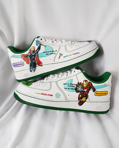 Cartoon Hero Giant Blue Red Green Custom Air Force 1