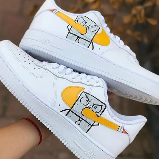 Cartoon Role Gray Yellow  Custom  Air Force 1