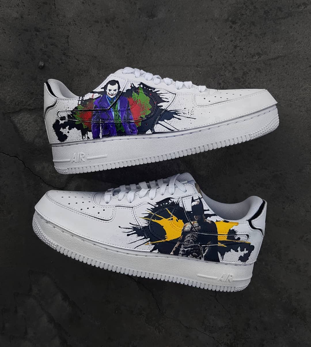 Cartoon Hero Clown Black Yellow Blue Custom Air Force 1