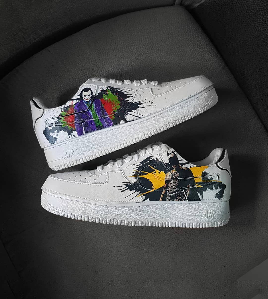 Cartoon Hero Clown Black Yellow Blue Custom Air Force 1
