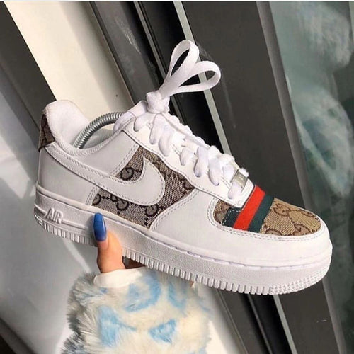 Guci Logo Brown Custom Nike Air Force 1