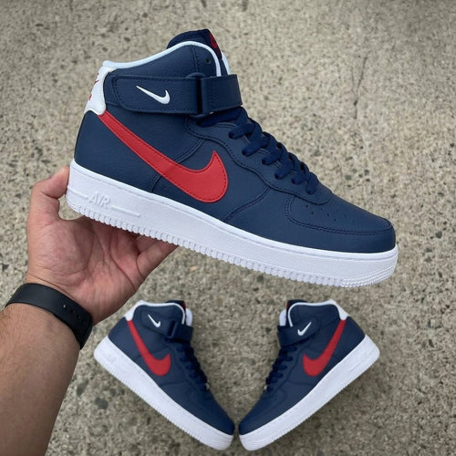Black Blue Red Swoosh White Custom Air Force 1