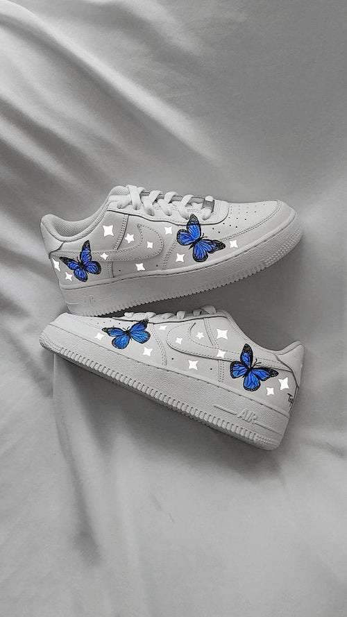 Silvery Star Blue Butterfly Custom Air Force 1