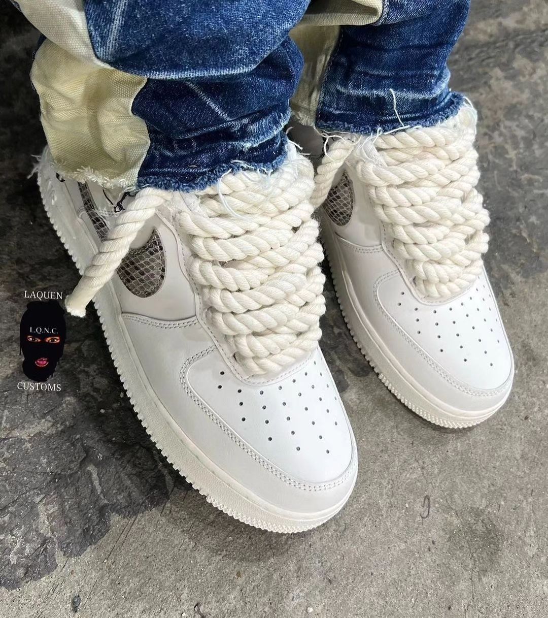 Extra Lace Reflective Swoosh Custom Air Force 1