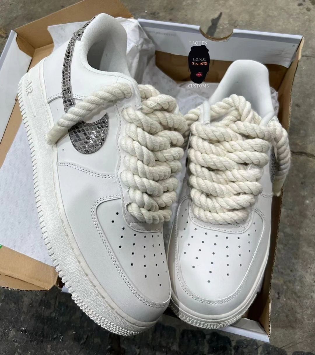 Extra Lace Reflective Swoosh Custom Air Force 1