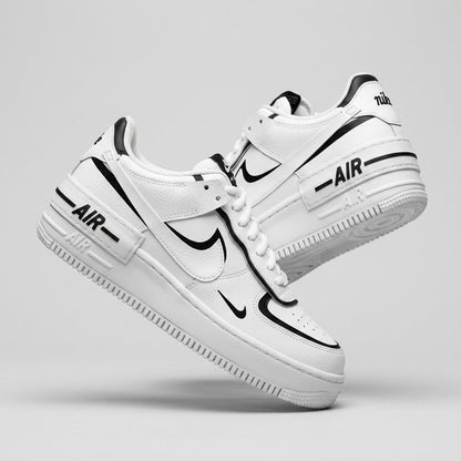 Hand Painted Black & White Custom Air Force 1 Sneakers