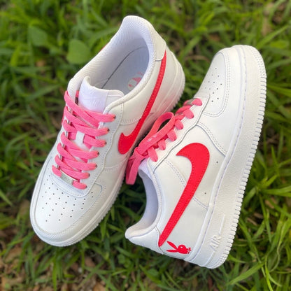 Hand Painted Pink Bunny Custom Air Force 1 Sneakers