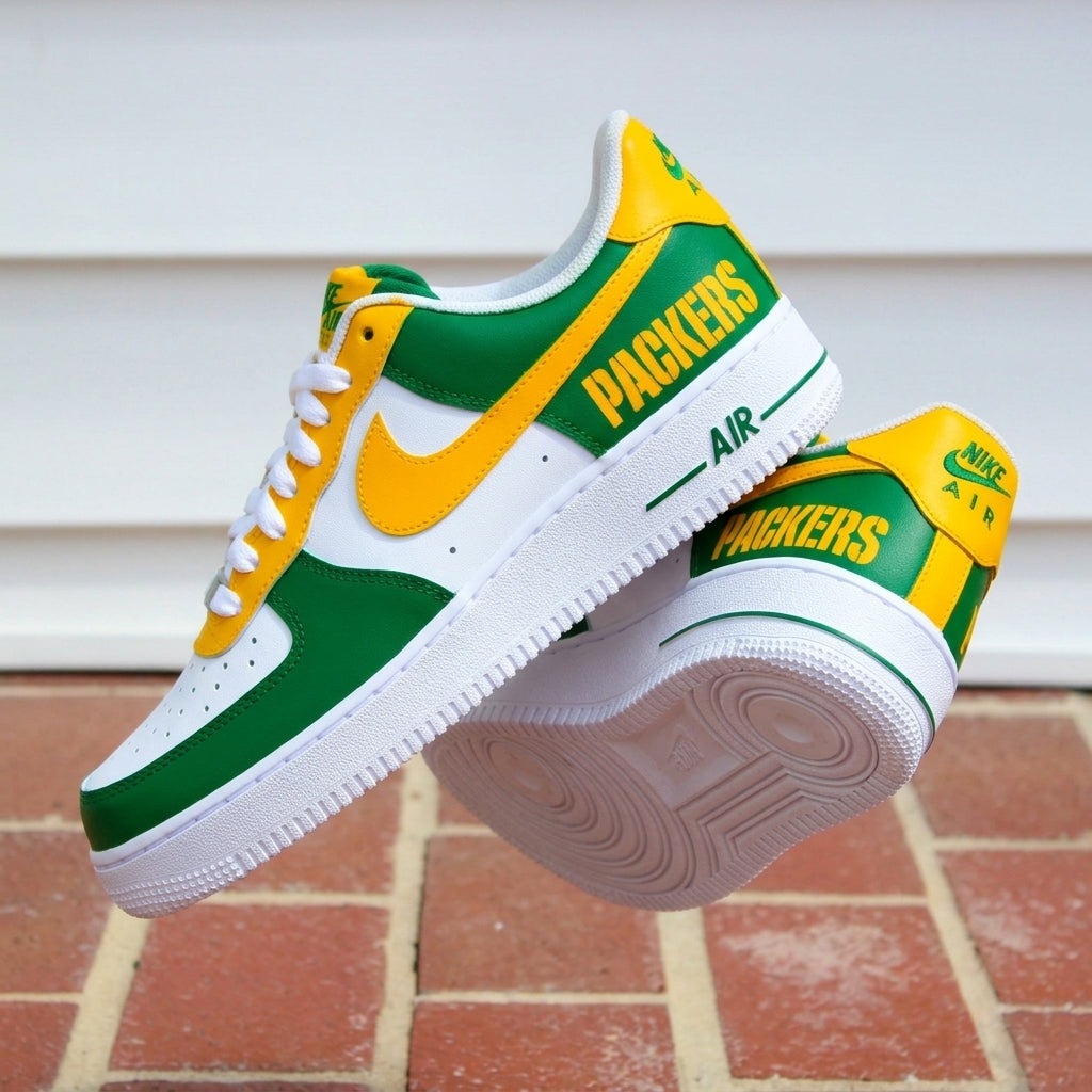 Hand Painted Packers Custom Air Force 1 Sneakers