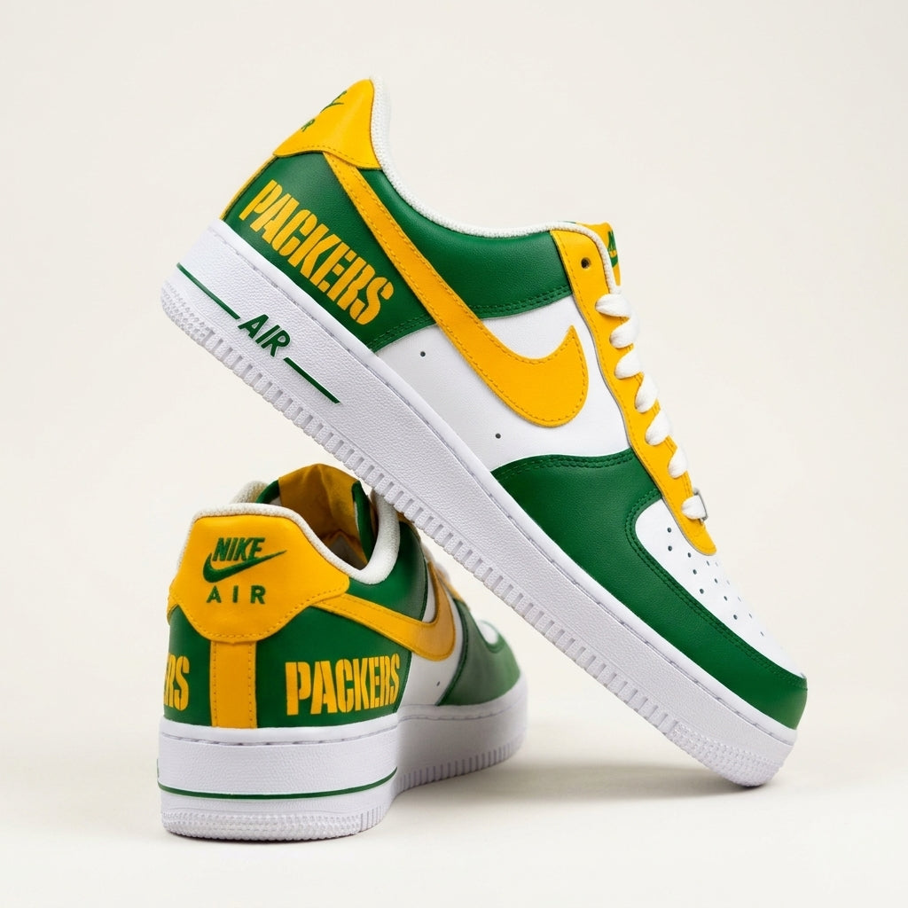 Hand Painted Green Bay Packers Custom Air Force 1 Sneakers