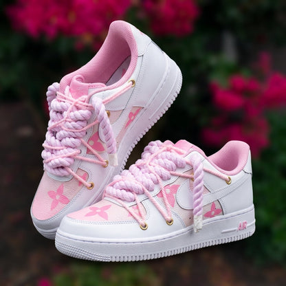 Hand Painted Pink Custom Air Force 1 Sneakers