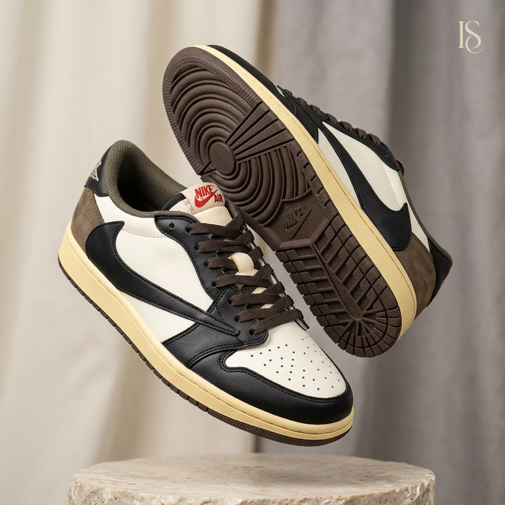 Hand Painted Mocha Low Top Custom Sneakers
