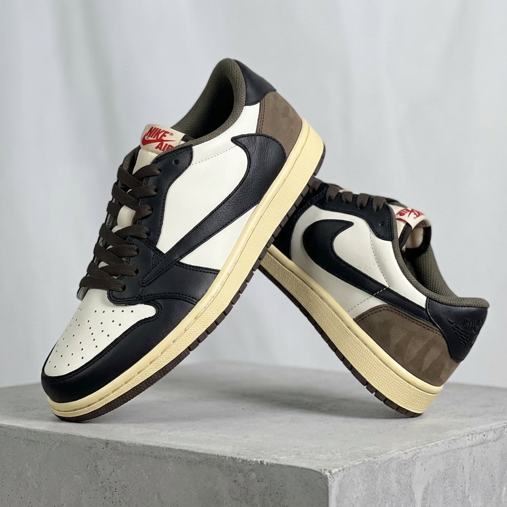 Hand Painted Mocha Brown Custom Sneakers