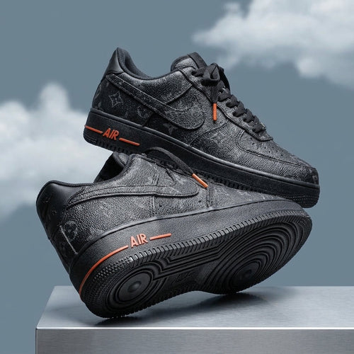 Hand Painted Black Custom Air Force 1 Sneakers
