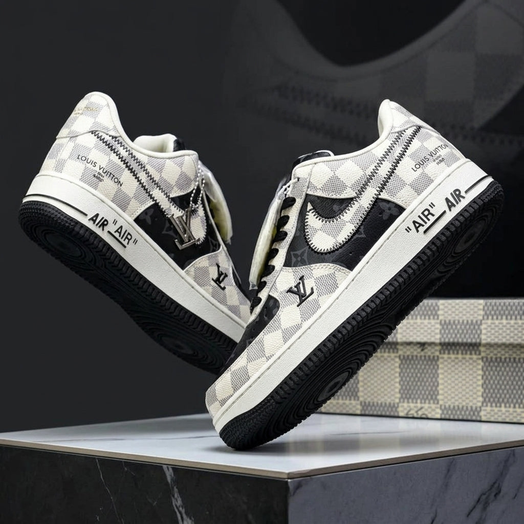 Hand Painted Checkered Custom Air Force 1 Sneakers