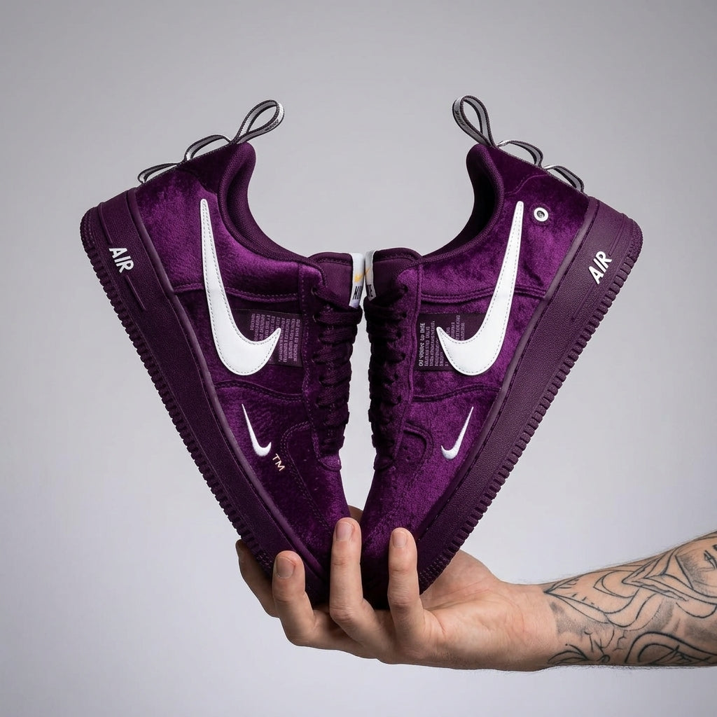 Hand Painted Purple Custom Air Force 1 Sneakers