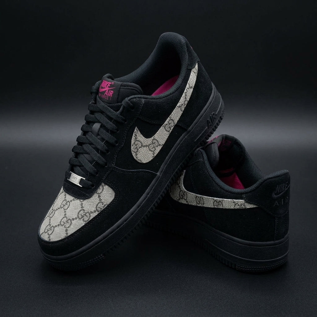 Hand Painted Custom Black Air Force 1 Sneakers