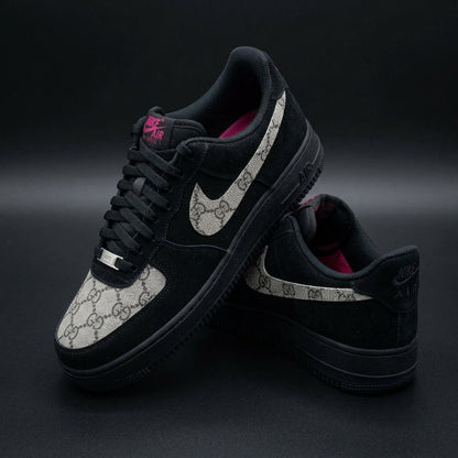 Hand Painted Custom Black Air Force 1 Sneakers
