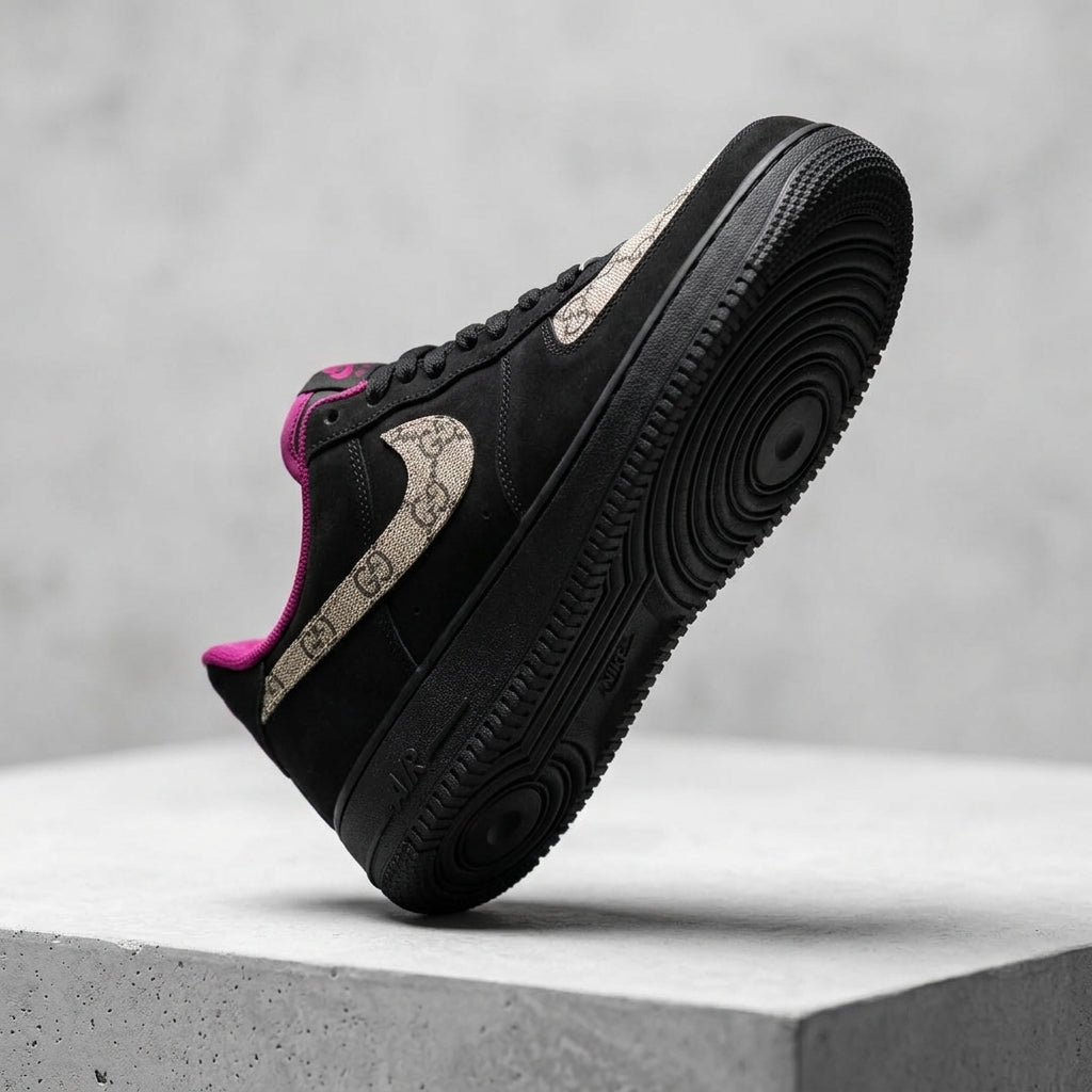 Hand Painted Custom Black Air Force 1 Sneakers