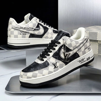 Custom Hand Painted Checkerboard Air Force 1 Sneakers