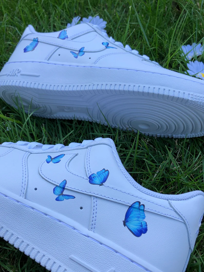 Blue Butterfly Art Custom Air Force 1