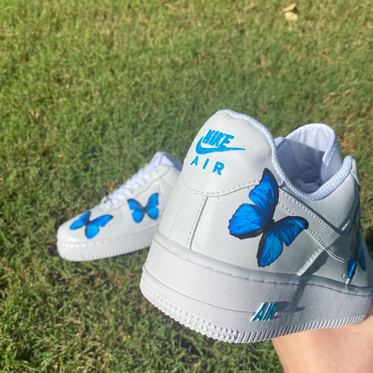 Blue Butterfly Art Custom Air Force 1