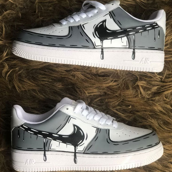 Grey Black Cartoon Custom Air Force 1