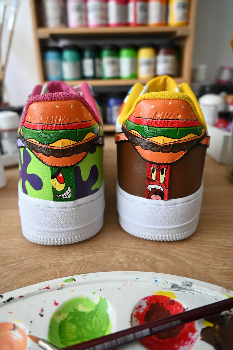 SpongeBoe Hand Drawn Doodles Cratoon Custom Air Force 1