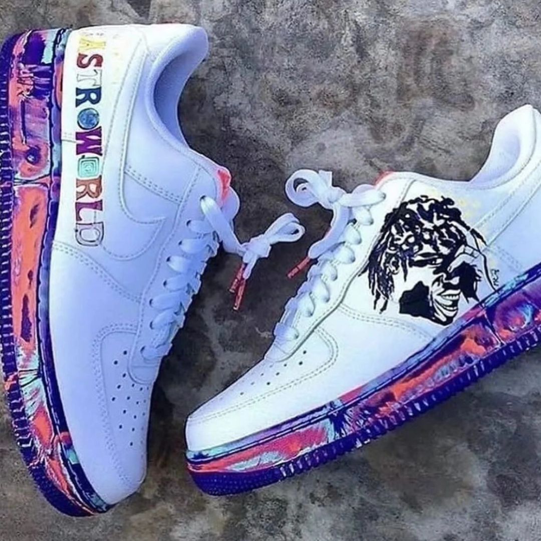Contrasting colors Blue Pink  Air Force 1