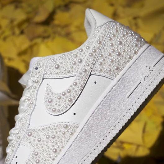 Pearl Ribbon Wedding Custom Air Force 1