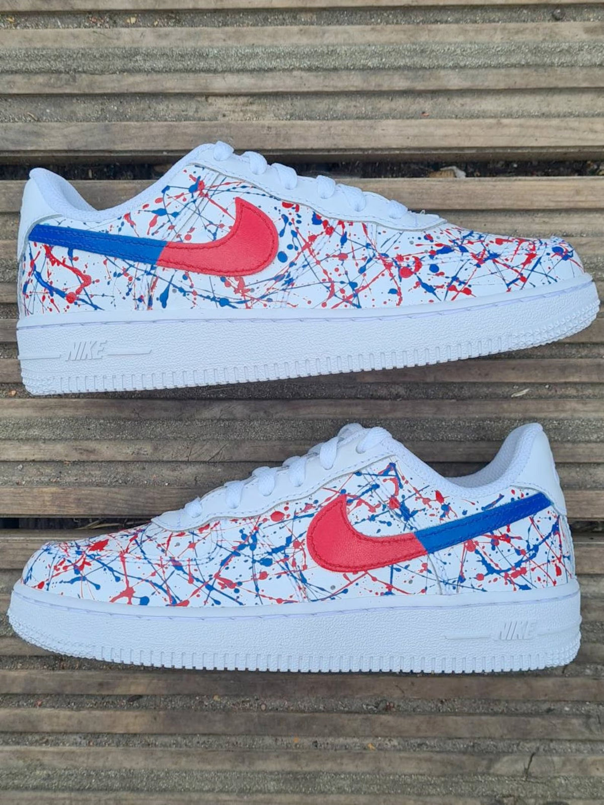 Red Blue Splash Graffiti Custom Air Force 1