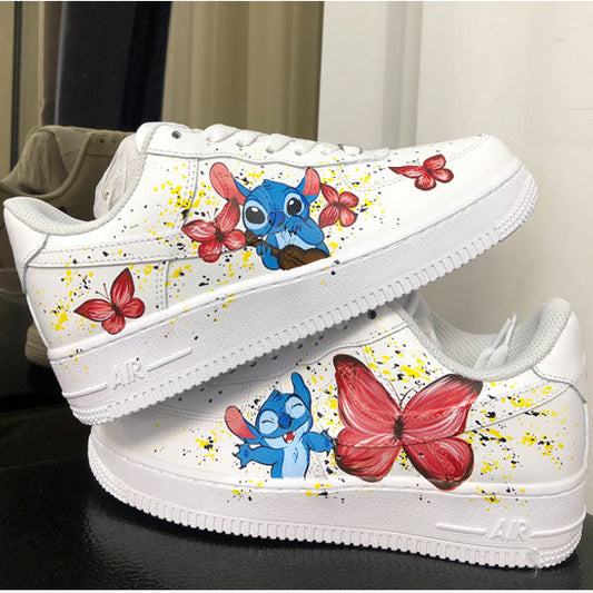 Stitch Flower Cartoon Personal Gift Custom Air Force 1