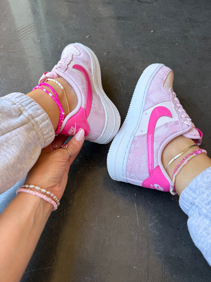 Hand Painted Pink Custom Air Force 1 Sneakers