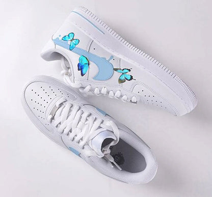 Blue Butterfly Graffiti Custom Air Force 1