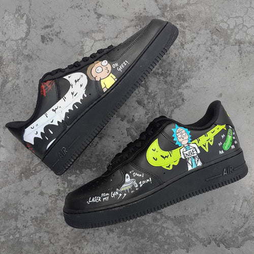 Cartoon Role Black Green White Yellow Custom Air Force 1
