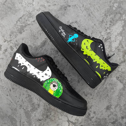 Cartoon Role Black Green White Yellow Custom Air Force 1