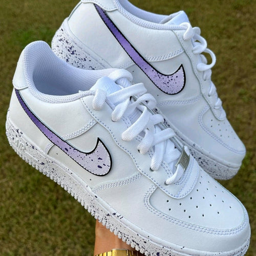 Purple White Gradient Splash Custom Air Force 1