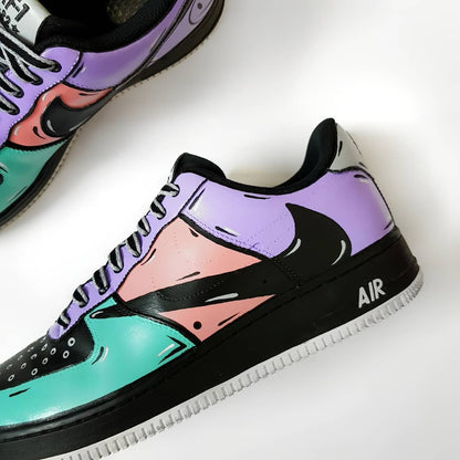 Navy Blue Pink Purple Reverse Swoosh Custom Air Force 1