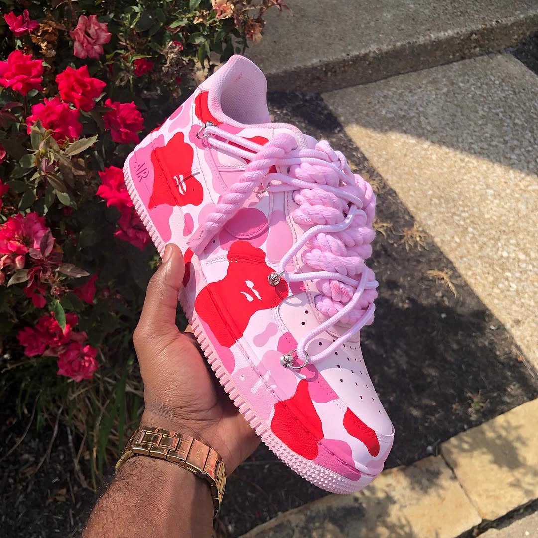 Hand Painted Custom Camo Air Force 1 Sneakers