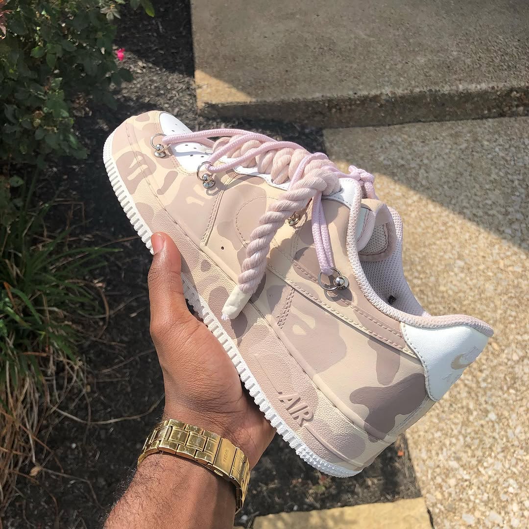 Hand Painted Custom Camo Air Force 1 Sneakers