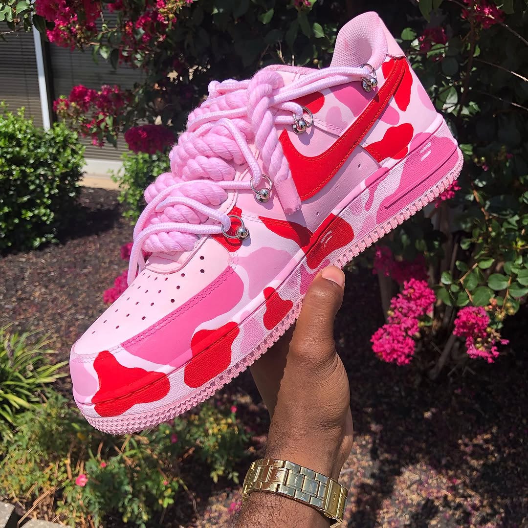 Hand Painted Custom Camo Air Force 1 Sneakers