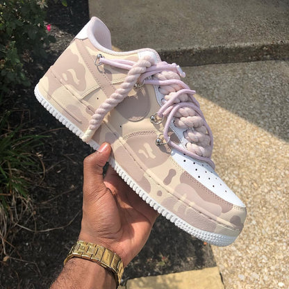 Hand Painted Custom Camo Air Force 1 Sneakers