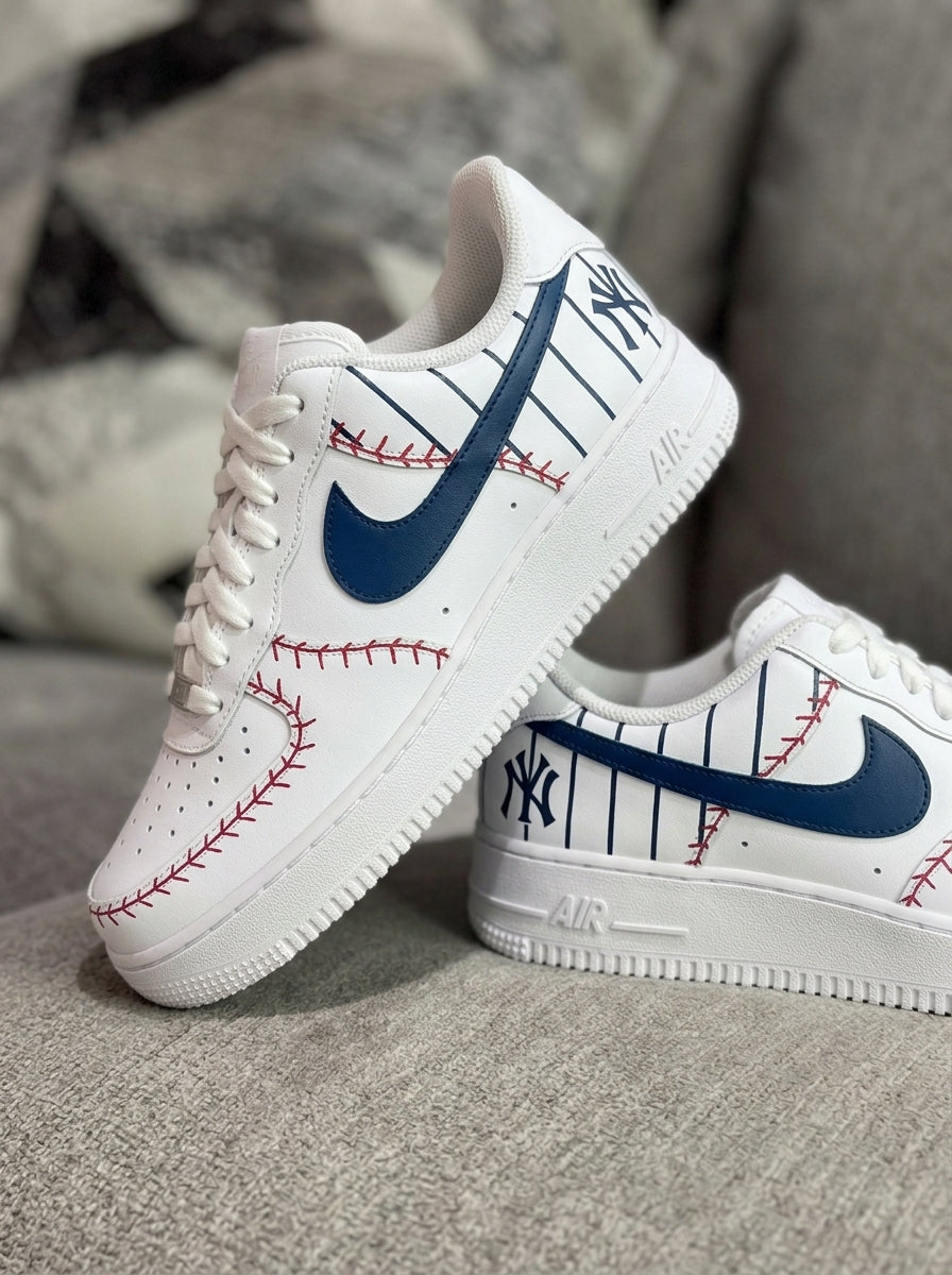 Black Blue White Red Baseball New York Yankees Custom Air Force 1