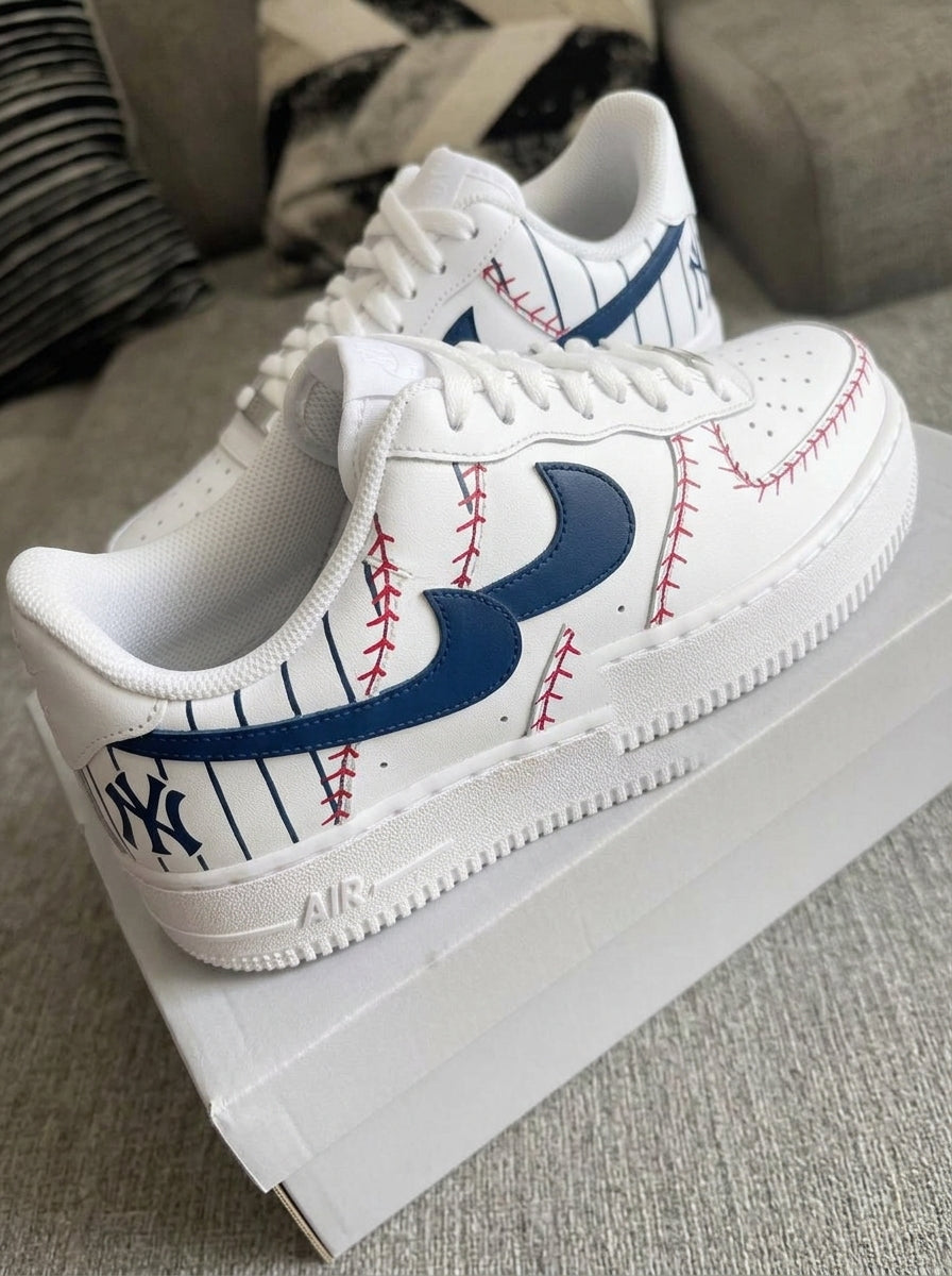 Black Blue White Red Baseball New York Yankees Custom Air Force 1
