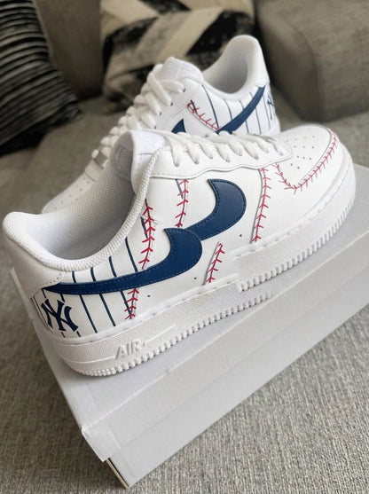 Black Blue White Red Baseball New York Yankees Custom Air Force 1
