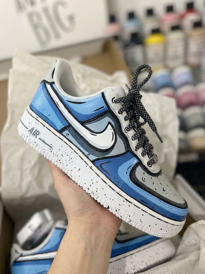 Blue Cartoon Custom Air Force 1