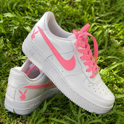Hand Painted Pink Bunny Custom Air Force 1 Sneakers