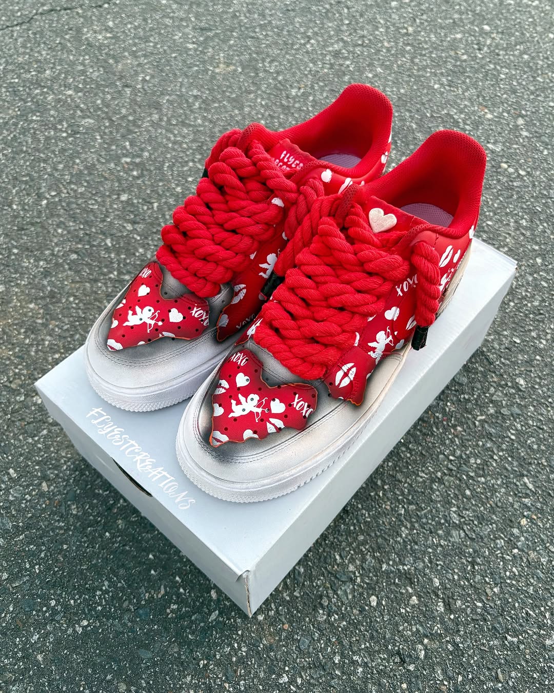 Hand Painted Red Cupid Custom Air Force 1 Sneakers